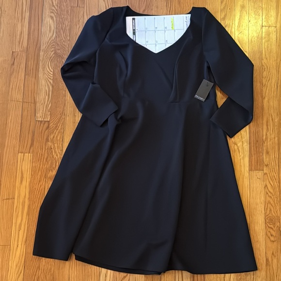 ELOQUII 20 Black Fit & Flare 3/4 Long Sleeve Dress New 20W - Picture 9 of 12